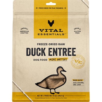 Freeze Dried Dog Food - Duck Entree - Mini Patties - 14 oz