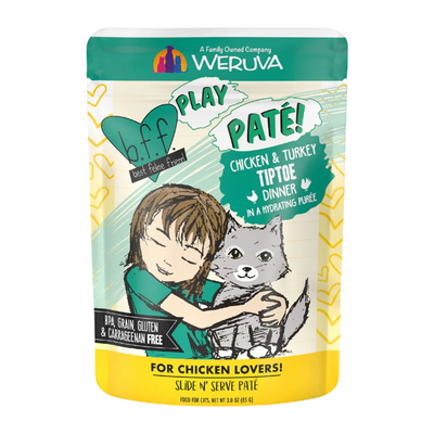 Wet Cat Food - BFF PLAY SNS Paté - Tiptoe - Chicken & Turkey Dinner in a Hydrating Purée