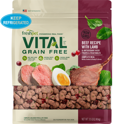 Cooked Dog Food - VITAL - Grain Free Beef Recipe with Lamb - 5.5 lb