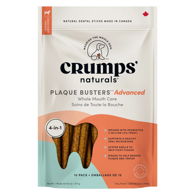 Natural Dental Dog Treat - Plaque Busters Advanced Whole Mouth Dental Sticks, 7" (10 pcs)