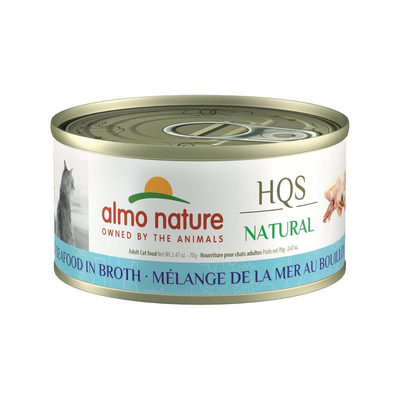Canned Cat Treat - Natural HQS - Mixed Seafood in Broth - Adult