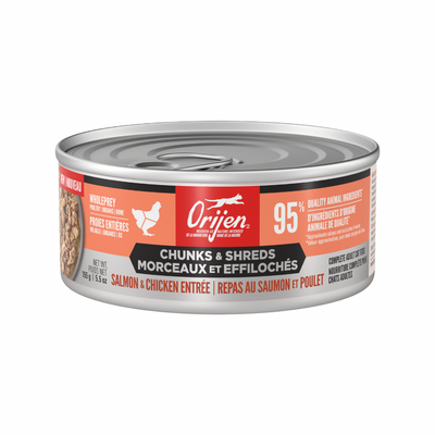 Canned Cat Food - CHUNKS & SHREDS - Salmon & Chicken Entrée