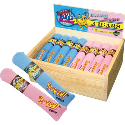 Catnip Cat Toy - Cigars - Blue & Pink - 1 pc