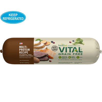 Cooked Dog Food - VITAL, Grain Free Multi-Protein Recipe, 2 lb roll