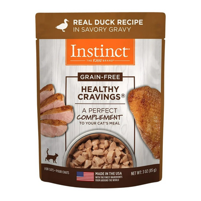 Topper des aliments pour chats mouillés - Cravures saines - Real Duck Recette - 3 oz Pouche
