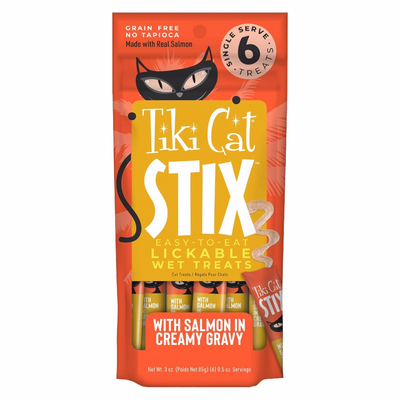 Cat Great - Stix - Silky Smooth Treat à charnu - Mousse de saumon - tube de 0,5 oz, paquet de 6