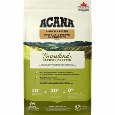 Alimentation sèche pour chiens - Protéines les plus élevées - prairies