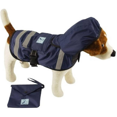 Safety Hooded Raincoat - blue