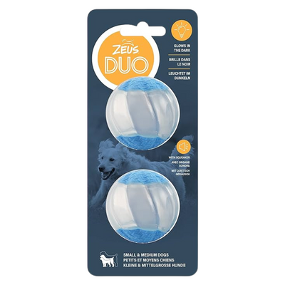 Dog Toy - DUO Ball with Glow in the Dark & Squeaker