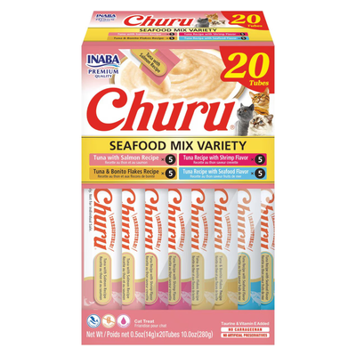 Création de chats crémeux - Churu - Boîte de variétés de fruits de mer de 20 ct