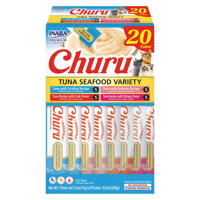 Creamy Cat Treat - CHURU - 20 ct Tuna & Seafood Variety Box