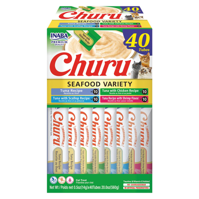 Creamy Cat Treat - CHURU - 40 ct Seafood Variety Box