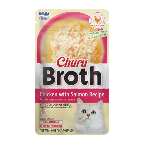 Side Dish Cat Treat - CHURU Broth - Chicken with Salmon Recipe