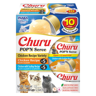 Lickable Cat Treat - CHURU POP'N Serve - Chicken Recipe Variety