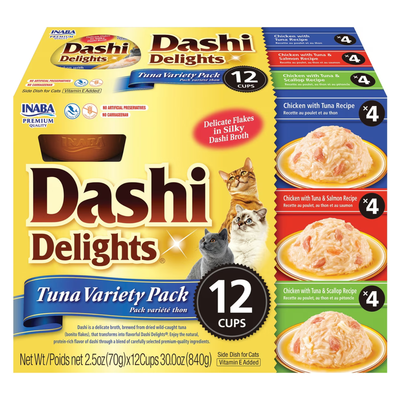 Side Dish Cat Treat - DASHI DELIGHTS - 12 ct Tuna Variety Pack
