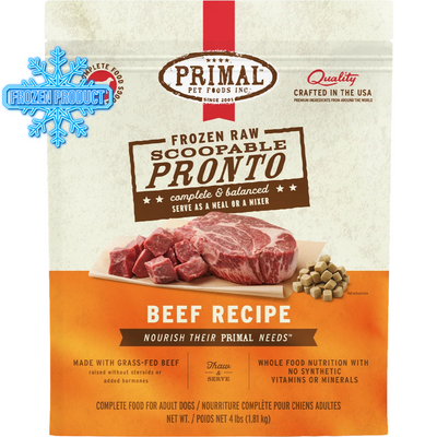 Dog Frozen Raw - SCOOPABLE PRONTO - Beef Recipe - Adult