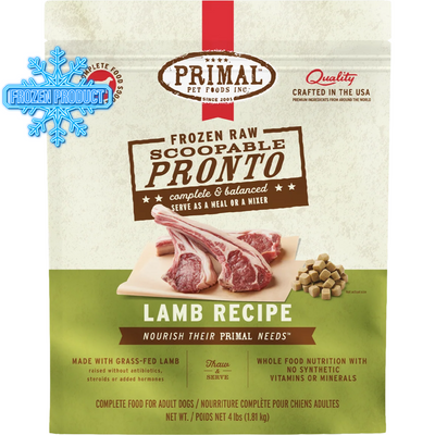 Dog Frozen Raw - SCOOPABLE PRONTO - Lamb Recipe - Adult