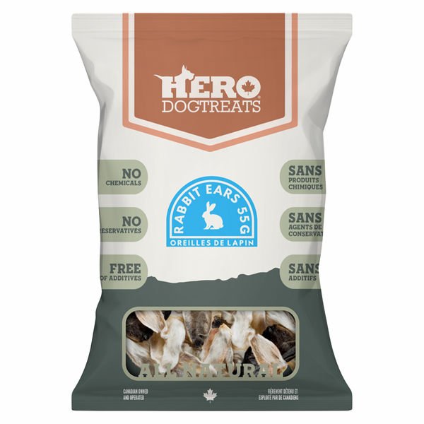 Dehydrated Dog Treat - Rabbit Ears - 55 g – J & J Pet Club