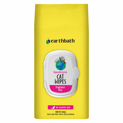 Lingettes de toilettage pour chats, hypoallergénique (sans parfum), 100 cts