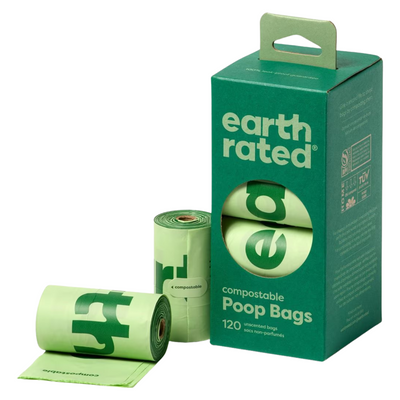 120 sacs compostables certifiés sur 8 rouleaux de recharge - non parfumés