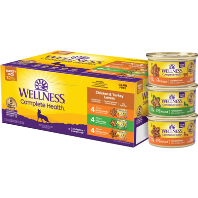 Canned Cat Food - COMPLETE HEALTH - Variety Pack - Chicken & Turkey Lovers - Adult