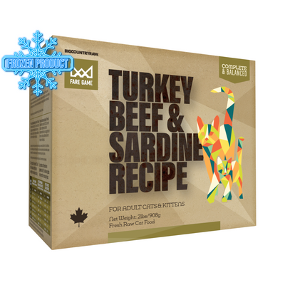 Cat Frozen Raw - FARE GAME - Turkey, Beef & Sardine