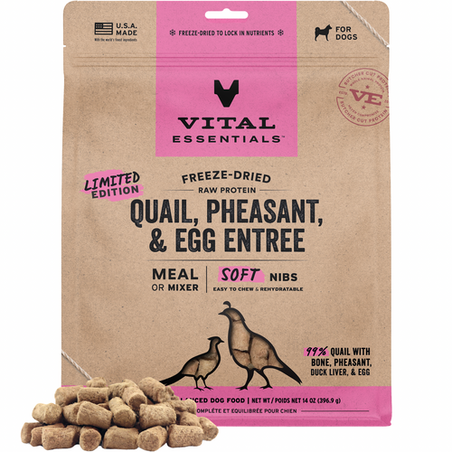 Freeze Dried Dog Food - Soft Nibs - Quail, Pheasant & Egg