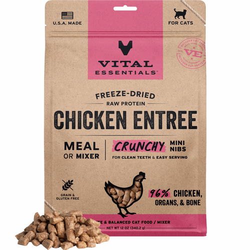 Freeze Dried Cat Food - Crunchy Mini Nibs - Chicken