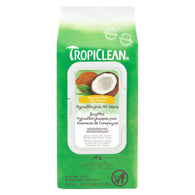 Dog & Cat Grooming Wipes - Gentle Coconut Hypoallergenic - 100 ct