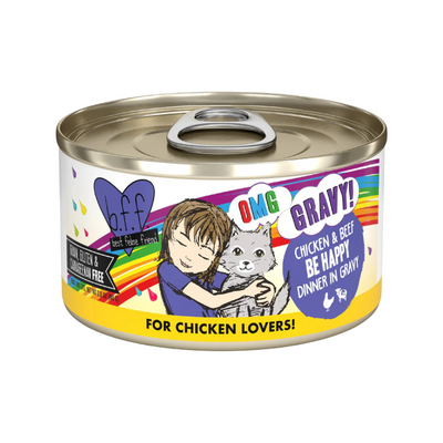 Canned Cat Food - BFF OMG Gravy! - Be Happy - Chicken & Beef Dinner in Gravy
