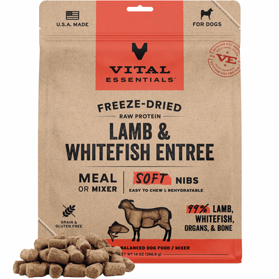 Freeze Dried Dog Food - Soft Nibs - Lamb & Whitefish