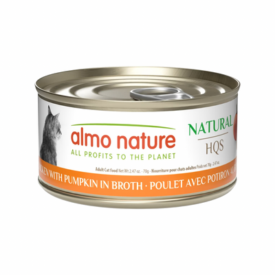 Canned Cat Treat - Natural HQS - Chicken with Pumpkin in Broth - Adult