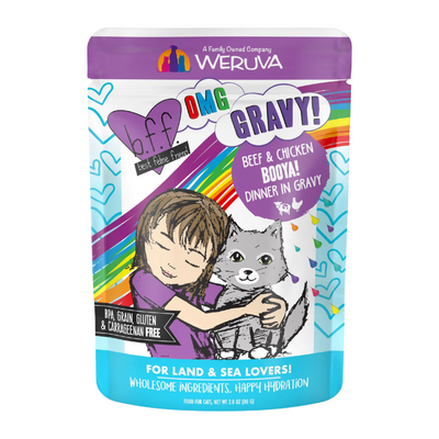 Wet Cat Food - BFF OMG Gravy! - Booya! - Beef & Chicken Dinner in Gravy