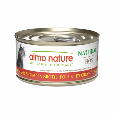 Canned Cat Treat - Natural HQS - Chicken & Shrimp in Broth - Adult