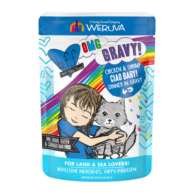 Wet Cat Food - BFF OMG Gravy! - Ciao Baby! - Chicken & Shrimp Dinner in Gravy