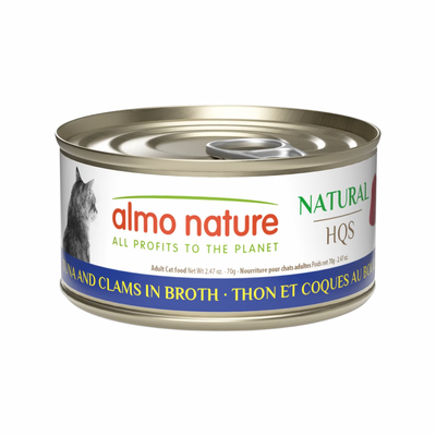 Canned Cat Treat - Natural HQS - Tuna & Clams in Broth - Adult