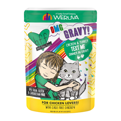Wet Cat Food - BFF OMG Gravy! - Text Me - Chicken & Turkey Dinner in Gravy