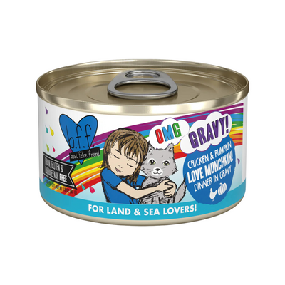 Canned Cat Food - BFF OMG Gravy! - Love Munchkin! - Chicken & Pumpkin Dinner in Gravy