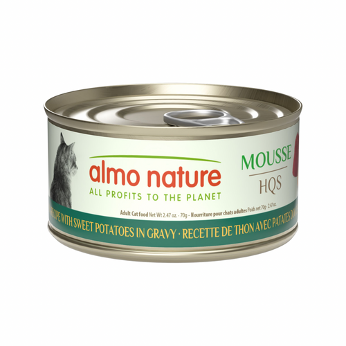 Canned Cat Food - Mousse HQS - Tuna Recipe with Sweet Potatoes in Gravy - Adult