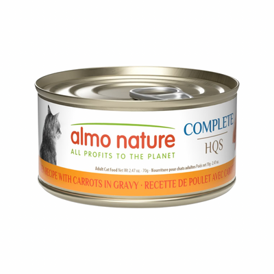 Canned Cat Food - Complete HQS - Chicken Recipe with Carrots in Gravy - Adult