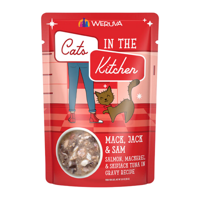 Wet Cat Food - Cats in the Kitchen - Mack, Jack and Sam - Salmon, Mackerel & Skipjack Tuna in Gravy