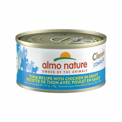 Canned Cat Food - Classic Complete - Tuna Recipe with Chicken in Gravy - Adult