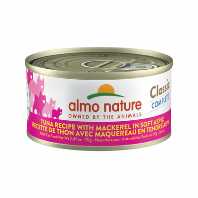 Canned Cat Food - Classic Complete - Tuna Recipe with Mackerel in Soft Aspic - Adult