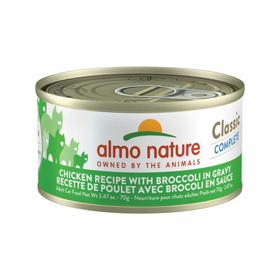Canned Cat Food - Classic Complete - Chicken Recipe with Broccoli in Gravy - Adult