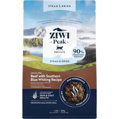 Steam & Dried Cat Food - Beef with Southern Blue Whiting Recipe