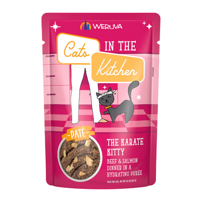 Wet Cat Food - Cats in the Kitchen SNS Paté - The Karate Kitty - Beef & Salmon in a Hydrating Purée