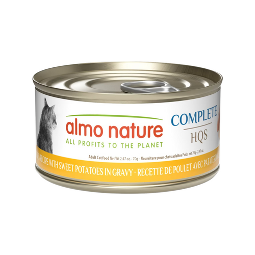 Canned Cat Food - Complete HQS - Chicken Recipe with Sweet Potato in Gravy - Adult