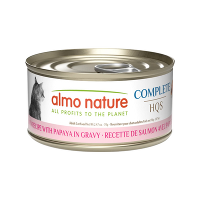 Canned Cat Food - Complete HQS - Salmon Recipe with Papaya in Gravy - Adult