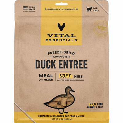 Freeze Dried Cat Food - Duck Entree - Soft Nibs - 12 oz