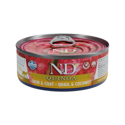 Nourriture pour chats en conserve - N & D - Quinoa - Skin & Coat - Quail & Coconut - 2,8 oz